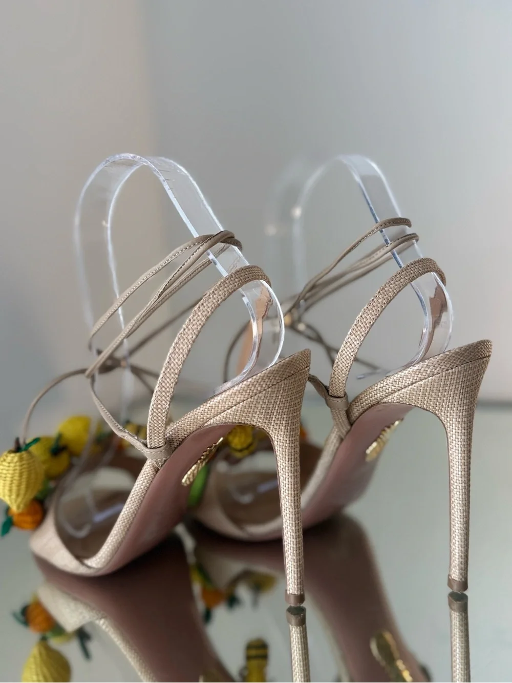 Like New Aquazzura Citrus Punch Sandals 105mm 38 $1,150